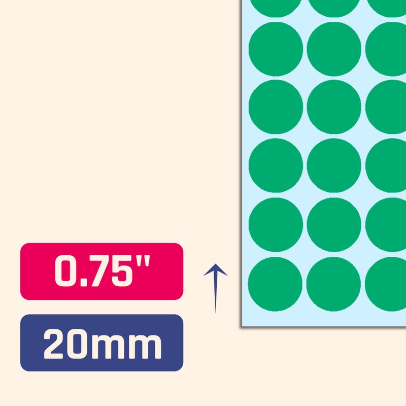 TownStix 2000 Pack, 3/4" Round Dot Stickers Circle Labels - Green - Image 2
